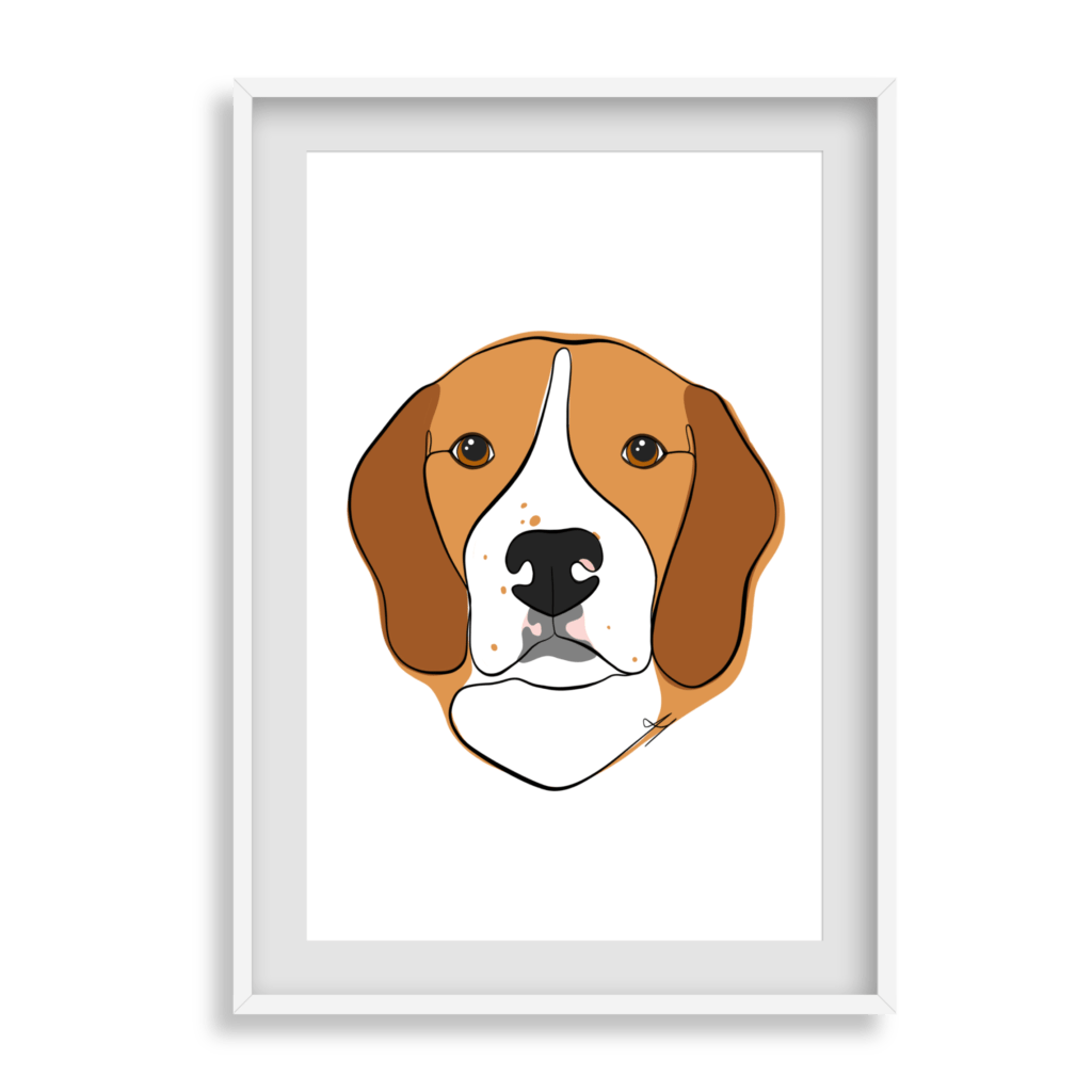 illustration représentant un beagle avec les couleurs de celui-ci
